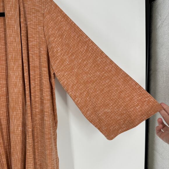 B Collection by Bobeau Ribbed 3/4 Sleeve Open Front Draped Womens Cardigan XS - Picture 3 of 10